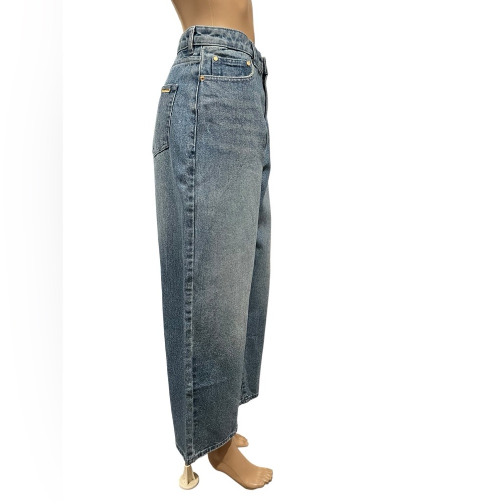 Michael Kors Womens Jeans Wide Leg Button Cropped High Rise Denim Size 10 - Picture 5 of 16